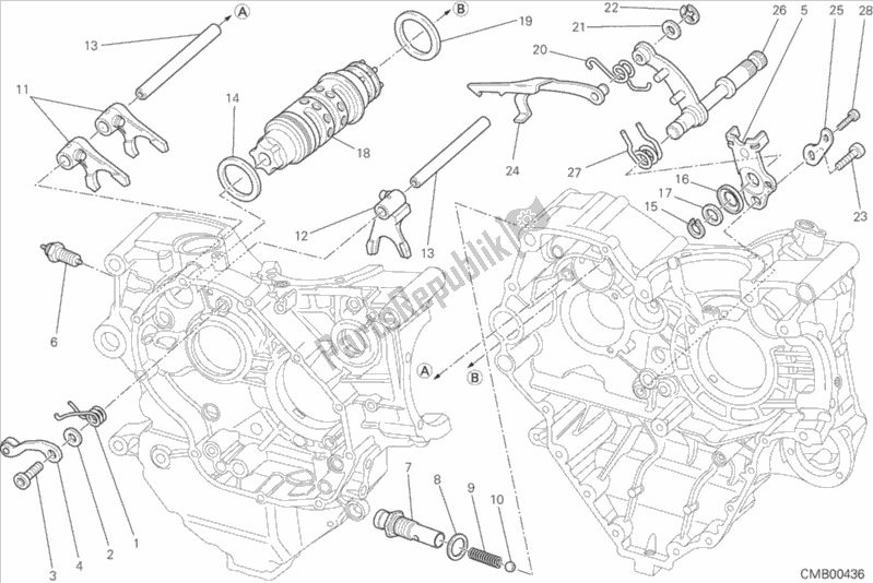 Wszystkie części do Krzywka Zmiany Biegów - Widelec Ducati Monster 1200 S Stripes 2016
